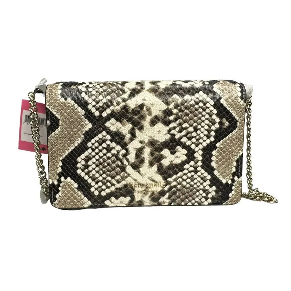 Kate Spade Spencer python-embossed chain wallet Clutch Crossbody